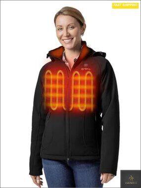 Women's Heated Shell Jacket with Battery, Core 4-Zone Heating, Wind & Water